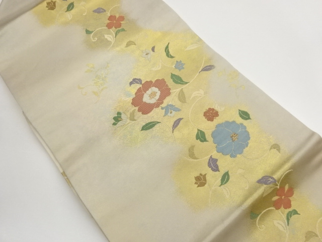 JAPANESE NAGOYA OBI / WOVEN FLOWER ARABESQUE